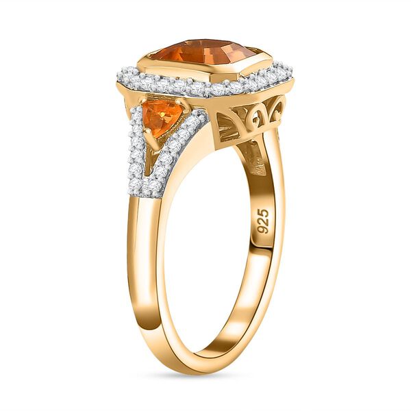 AA Salamanca Feueropal Ring, 925 Silber 750 Gelbgold Vermeil (Größe 19.00) ca. 1.82 ct image number 5