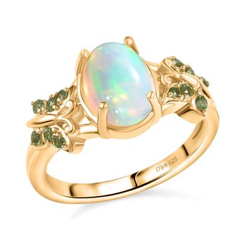 D'Joy AA Nat&uuml;rlicher, &auml;thiopischer Welo Opal und Tsavorit Granat Ring - 1,67 ct.