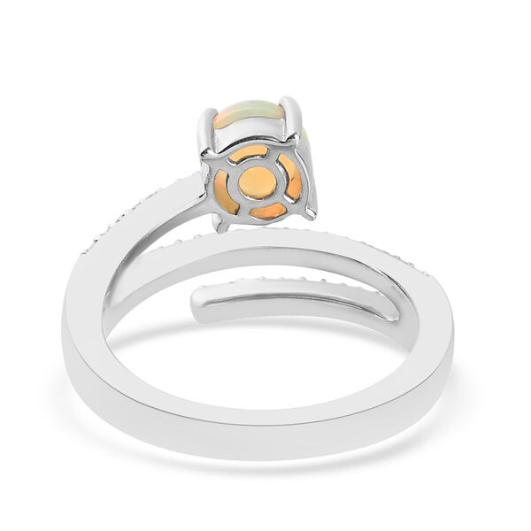 Natürlicher, äthiopischer Opal und Zirkon-Ring - 0,89 ct. image number 7