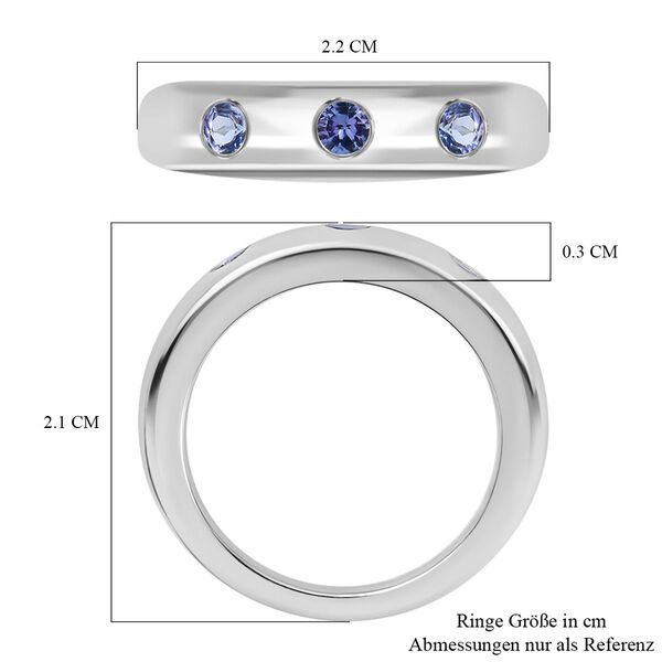AA Tansanit Ring 925 Silber platiniert  ca. 0,37 ct image number 7
