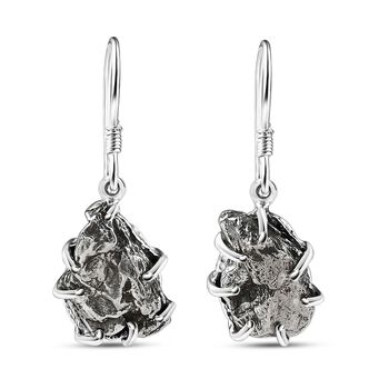 Muonionalusta Meteorit Ohrringe 925 Silber rhodiniert ca. 31.89 ct