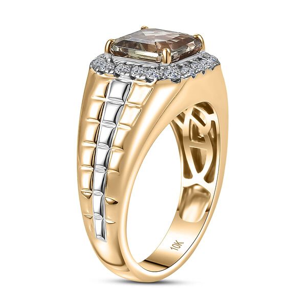 LUXURIANT DIAMOND - AAA Turkizit, Lab Grown Diamant Ring 417 Gold (Gr&ouml;&szlig;e 20.00) ca. 3,20 ct image number 3