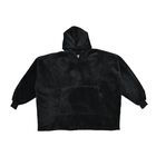 Flauschiger Flanell Hoodie mit großer Tasche, 194x98cm, schwarz