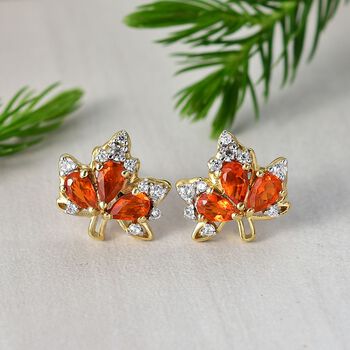 D'Joy AAA Blaze Feueropal und Zirkon Ohrringe - 1,24 ct.