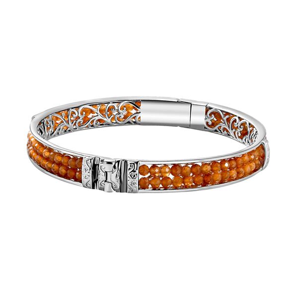 Hessonit Granat Armreif ca. 19 cm Reines Messing ca. 22,00 ct. image number 5