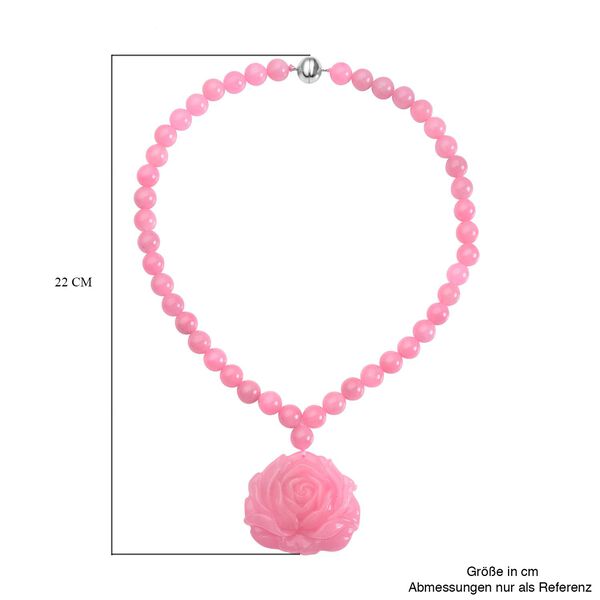 Rosa Jade-Halskette, ca. 45 cm, 925 Silber rhodiniert ca. 605.00 ct image number 6