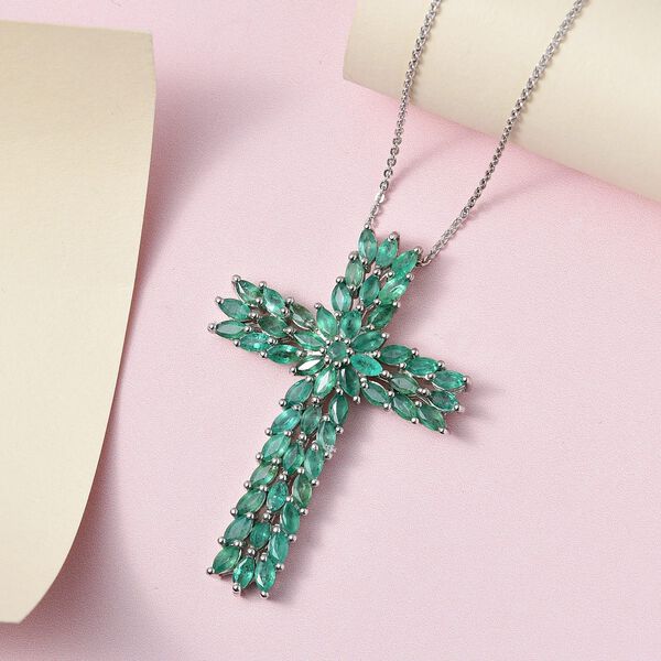 Kagem Sambischer Smaragd, Schmuckset, 925 Silber platiniert, ca. 4.00 ct image number 3