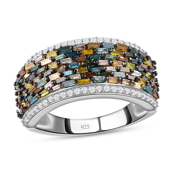 Mehrfarbiger Diamant-Cluster-Ring - 1 ct. image number 5