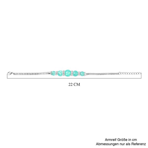 Grünes Künstlicher-Opal-Armband, ca. 18.5 cm Reiner Edelstahl ca. image number 4