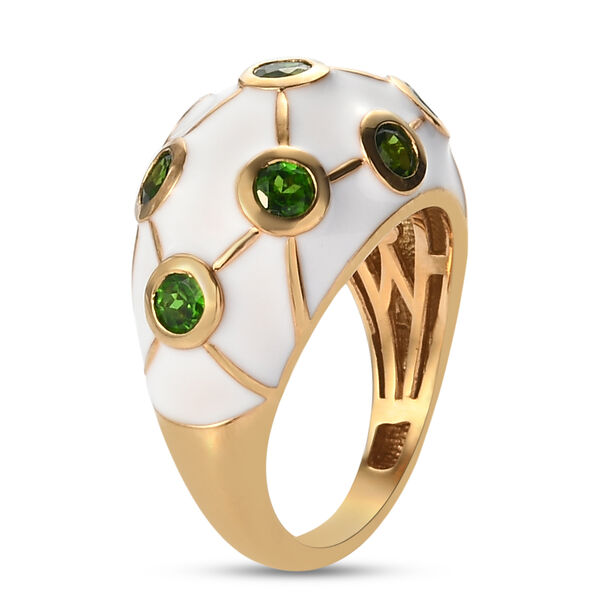 Natürlicher Chromdiopsid Ring 925 Silber vergoldet  ca. 0,61 ct image number 6