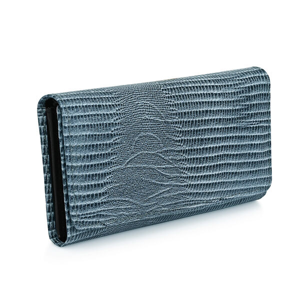 LA MAREY Geldb&ouml;rse aus Leder mit RFID Schutz und Eidechsen Pr&auml;gung, 18,4 x 10,2 cm, Hellblau image number 6