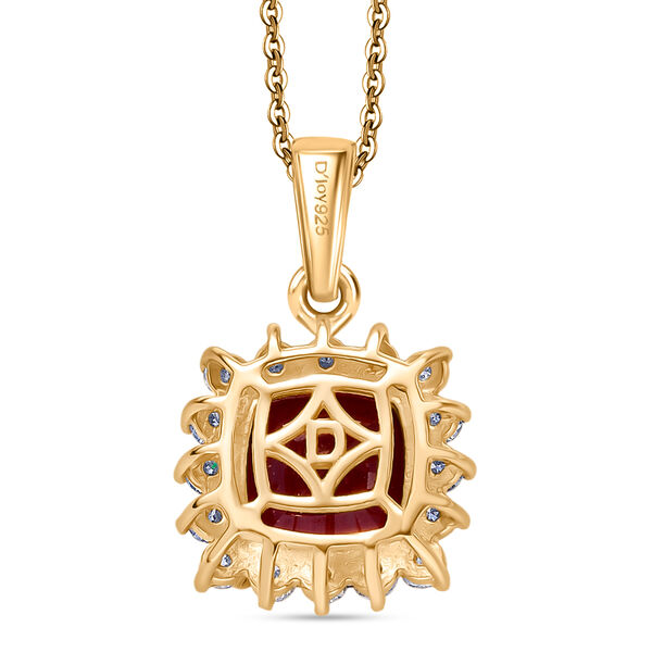 D'Joy AA afrikanischer Rubin und Moissanit Anh&auml;nger mit 50cm Kette - 5,41 ct. image number 4