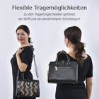 Echtleder Tasche mit Schlangenhaut-Muster, 32x12x23 cm, Schwarz und braun image number 4