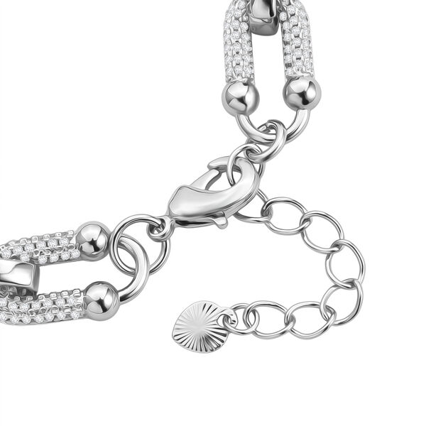 Wei&szlig;er Zirkonia Armband ca. 18 cm Nickelfreies Messing Standard 1.60 ct image number 4