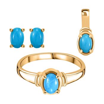 AAA Sleeping Beauty T&uuml;rkis Schmuckset, ca. 2,94 ct.