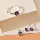 3er-Set Amethyst Zirkonia Solitär Ring, Ohrstecker und Anhänger 925 Silber ca. 2,50 ct image number 1