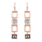 Geometrischem Design Ohrhänger, Bicolor in Roséfarben mit rechteckigen Elementen