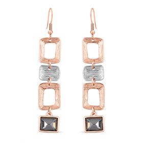 Geometrische Kristall-Ohringe in Roségold- und Silberton