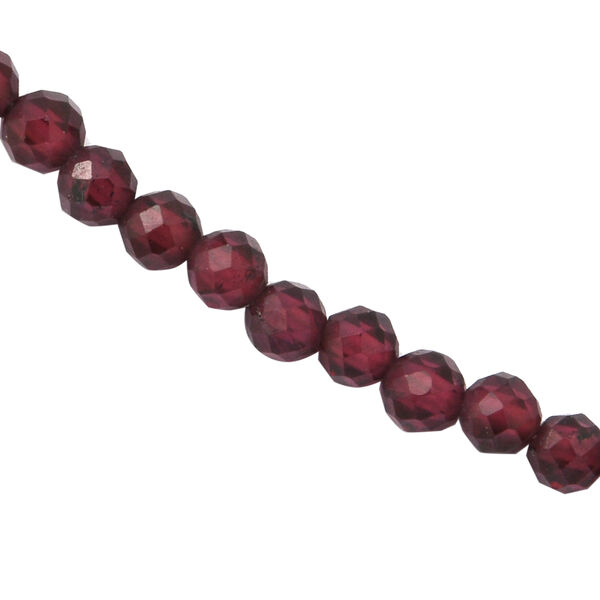 Rhodolit Granat Rondelle Halskette ca. 45 cm lange 925 Silber ca. 32.30 ct image number 3