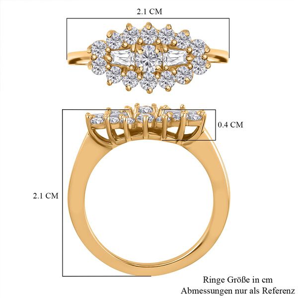 LUSTRO STELLA Hergestellt mit Feinster ZIRKONIA Ring 925 Silber vergoldet image number 7