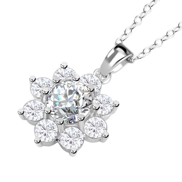 3er-Set - Wei&szlig;er Zirkonia-Anh&auml;nger mit 50cm Kette und Ohrringe - 3ct. image number 3