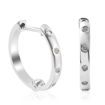 Diamant Creolen 925 Silber platiniert ca. 0,15 ct