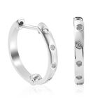 Diamant Creolen 925 Silber platiniert ca. 0,15 ct