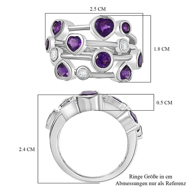 Afrikanischer Amethyst und Zirkon Ring - 2,14 ct. image number 6