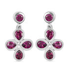 Rhodolith Granat-Ohrringe, 925 Silber platiniert ca. 1,84 ct