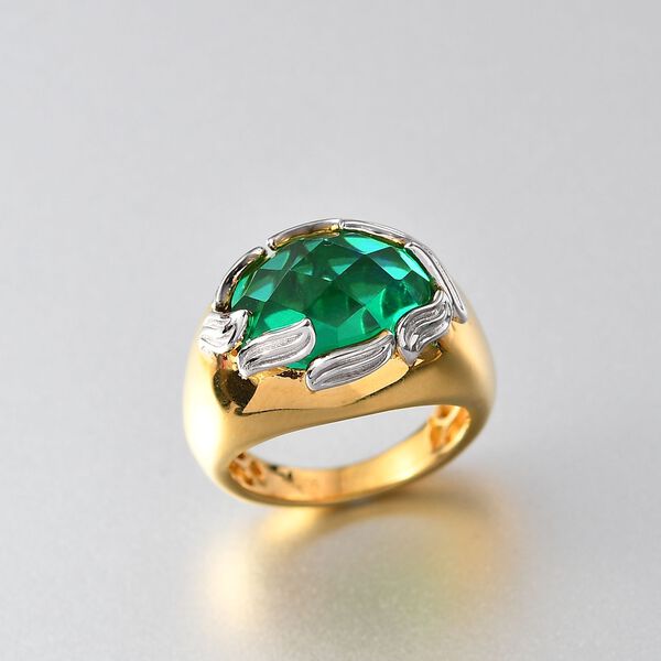 Zweifarbiger Pfau Triplett Quarz Ring - 6,68 ct. image number 1