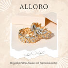 ALLORO vergoldete Silber-Creolen mit Diamantakzenten image number 9