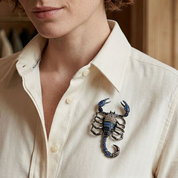 Mehrfarbiger Kristall Brosche  Schwarz image number 2