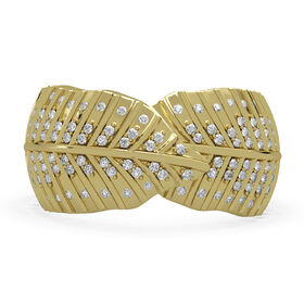 CLARTE Moissanit Ring 925 Silber Gelbes Gold (Größe 16.50) ca. 0,65 ct