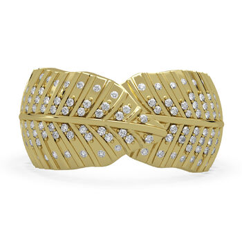 CLARTE Moissanit Ring 925 Silber Gelbes Gold (Gr&ouml;&szlig;e 16.50) ca. 0,65 ct