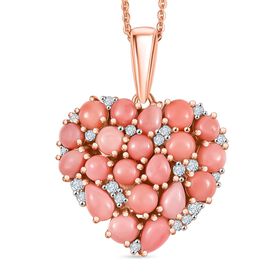 Herzklang - D joy AA Vinicunca-Peruanischer Opal Anhänger mit Kette, 925 Silber 750 rosévergoldet ca. 3.20 ct
