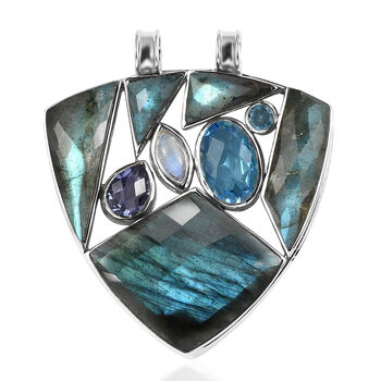 Sajen Silber-Labradorit Anh&auml;nger 925 Silber rhodiniert ca. 28.90 ct