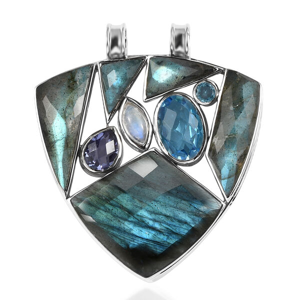 Sajen Silber-Labradorit Anh&auml;nger 925 Silber rhodiniert ca. 28.90 ct