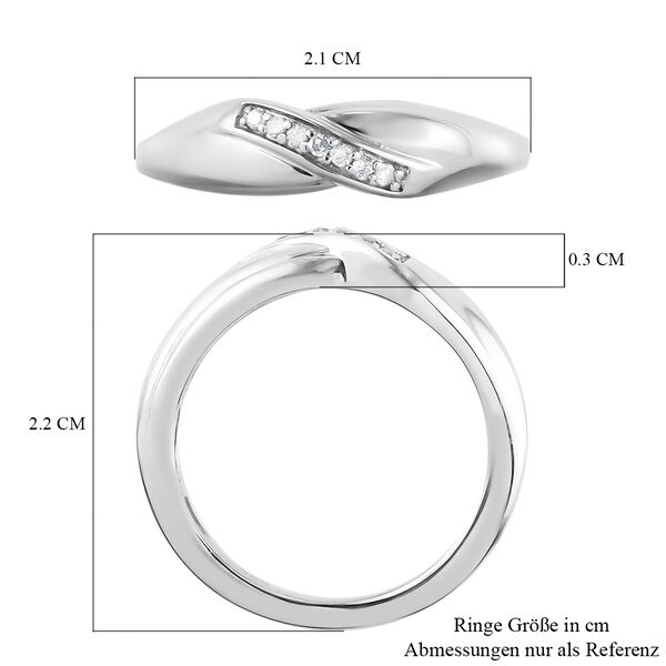 Diamant Ring 925 Silber platiniert  ca. 0,05 ct image number 7