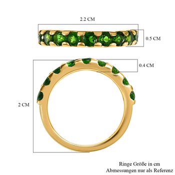 Nat&uuml;rlicher Chromdiopsid Ringe 925 Silber vergoldet (Gr&ouml;&szlig;e 21.00) ca. 1.33 ct