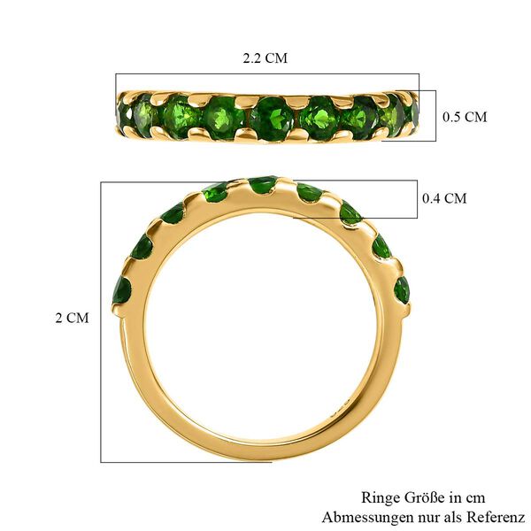 Nat&uuml;rlicher Chromdiopsid Ringe 925 Silber vergoldet (Gr&ouml;&szlig;e 21.00) ca. 1.33 ct image number 4