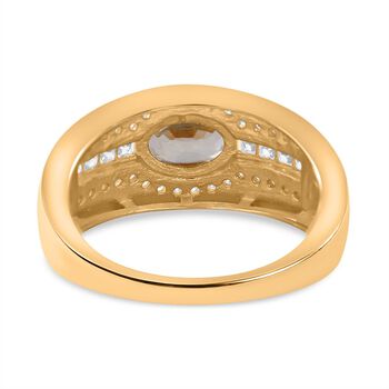 AAA Ceylon gelber Saphir und Moissanit-Ring - 1,40 ct.