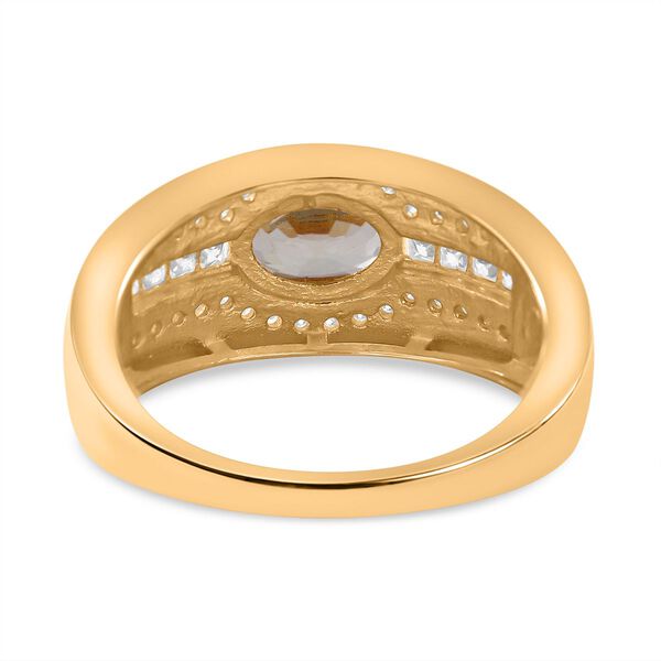 AAA Ceylon gelber Saphir und Moissanit-Ring - 1,40 ct. image number 3