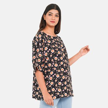 Tamsy bedrucktes Top, Blumendruck, Gr&ouml;&szlig;e 40