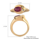 Afrikanischer Rubin (Fissure gefüllt) und Zirkon Ring 925 Silber vergoldet image number 5