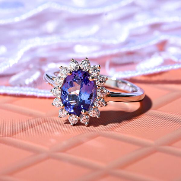 Tansanit und Moissanit Ring - 1,76 ct. image number 1