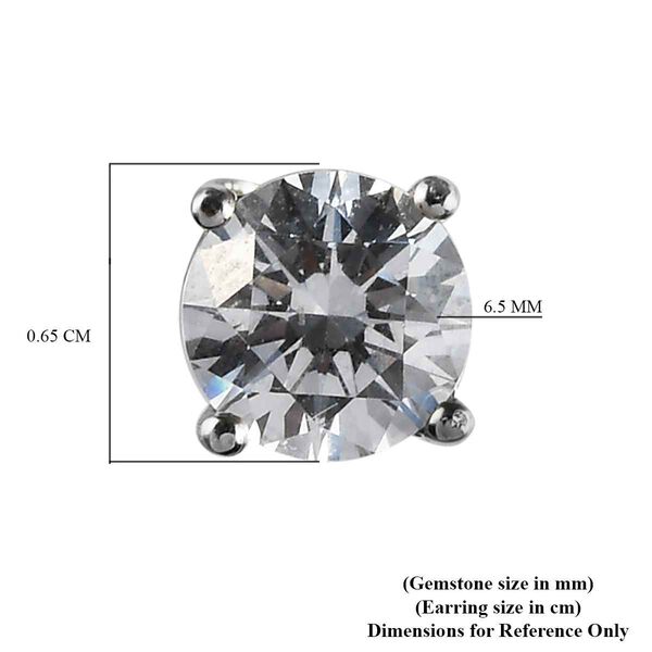 LUSTRO STELLA Hergestellt mit ZIRKONIA Ohrstecker 925 Silber Platin-Überzug image number 5