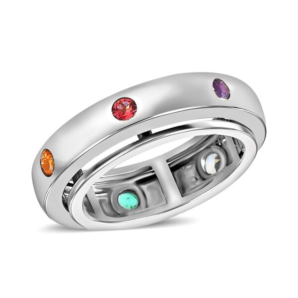 Leuchtender Multi-Edelstein Anti-Stress-Spinning-Ring image number 4
