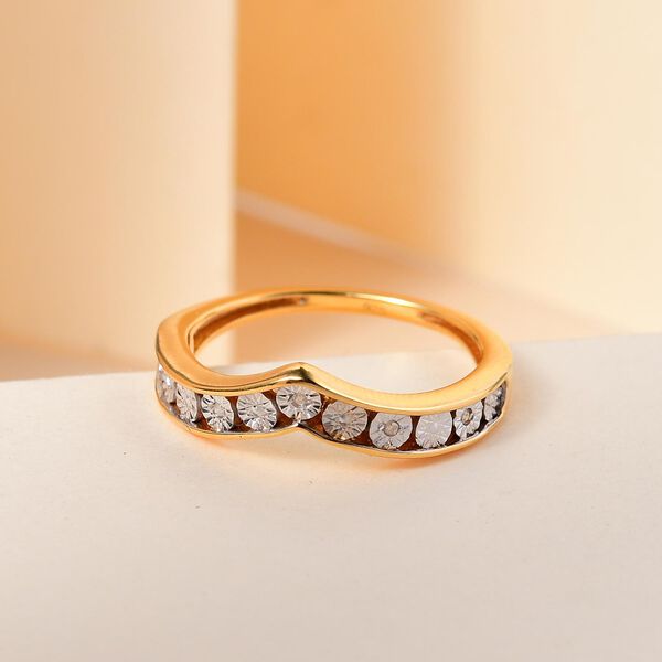 Wishbone Diamond Ring, 925 Silber vergoldet image number 2