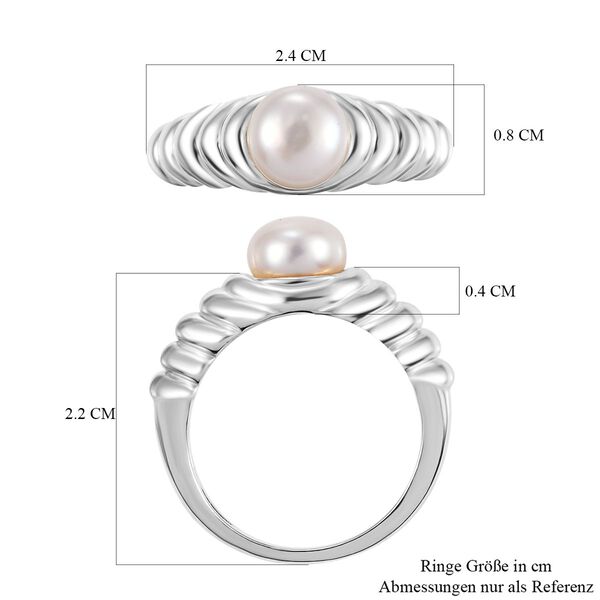 S&uuml;&szlig;wasser Perle (7-8 mm) Ring Nickelfreies Messing (Gr&ouml;&szlig;e 20.00) image number 6