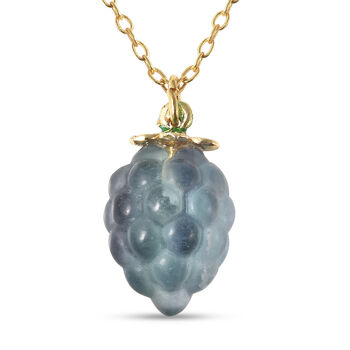 Fluorit Anh&auml;nger mit Kette 45 cm Messing ca. 16,00 ct